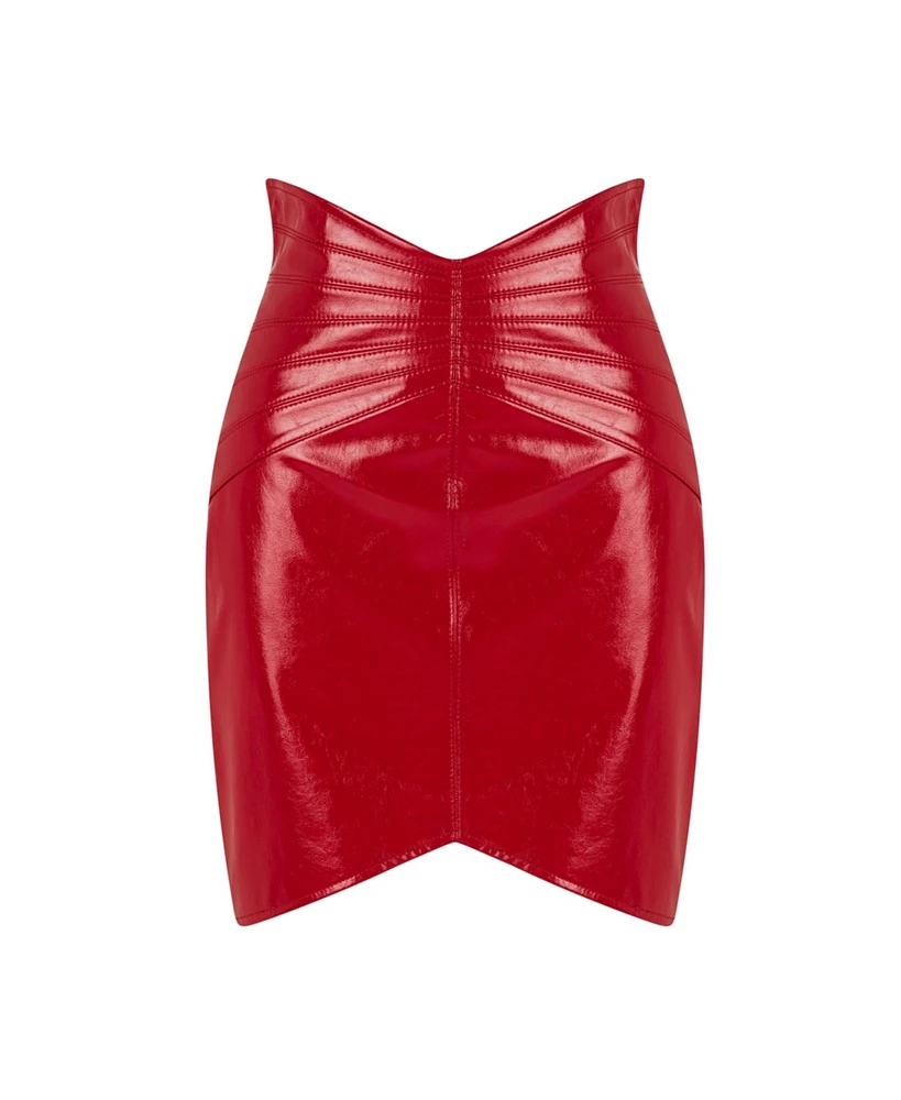 Nocturne Women's Faux Patent Leather Mini Skirt