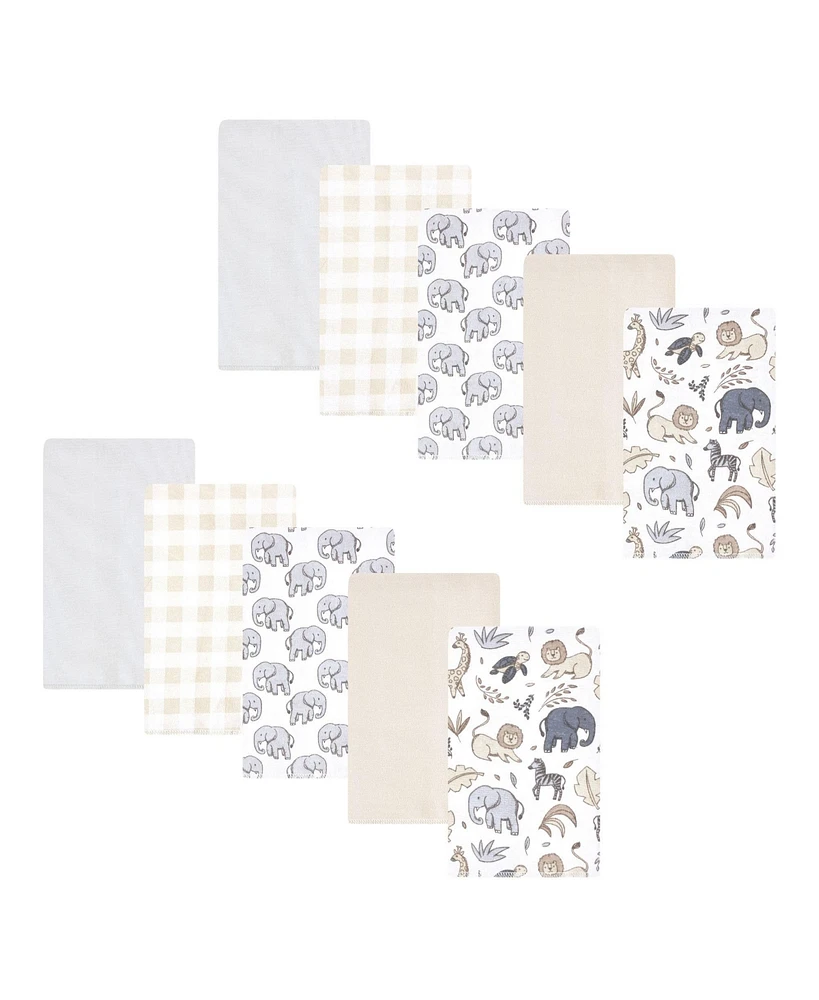 Hudson Baby Flannel Burp Cloth 10pk, Neutral Safari, One Size