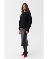 Nocturne Women's Oversized Stone Embellished Sweatshirt