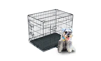 Slickblue Pet Kennel – Folding Steel Crate for Cats and Dogs, Wire Metal Playpen