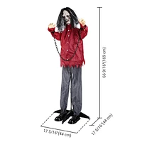 Yescom Animated Halloween Zombie Decoration 5.5Ft Life Size with Motion/Sound Activated Glowing Eyes 2024