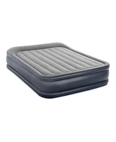 Intex Dura Beam Deluxe Pillow Raised Air Mattress Bed with Built In Pump, Queen