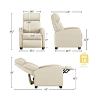 Yaheetech Adjustable Pu Leather Recliner Sofa Modern Single Accent Chair