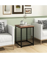 Gymax Round Nesting Table Set of 3 Modern/Farmhouse Coffee w/2 End Tables Walnut & Black