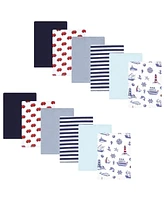 Hudson Baby Cotton Flannel Burp Cloths 12-Pack Bundle, Safari Friends, One