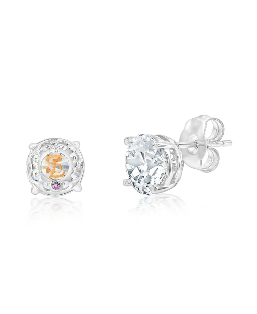 Suzy Levian New York Suzy Levian Sterling Silver Round-Cut Cubic Zirconia Earring Studs 8mm 4 cttw