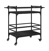 vidaXL Kitchen Trolley Black 32.3"x15.7"x30.9" Engineered Wood