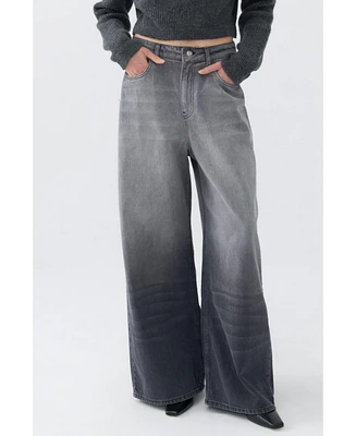 Nocturne Women's Wide Leg Gradient Jeans