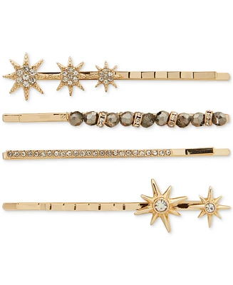 lonna & lilly 4-Pc. Gold-Tone Pave Star & Bead Bobby Pin Set