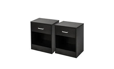 Slickblue 2-Piece Nightstands with Drawer for Stylish Bedroom Storage