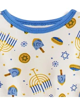 Max & Olivia Baby Boys and Toddler Snug Fit Hanukkah 3-Piece Pajama Set