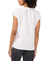 Vince Camuto Women's Embellished-v-Neck Extended-Shoulder Top