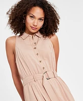 Bar Iii Women's Sleeveless Belted Jumpsuit, Created for Macy's