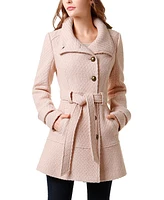 Kimi + Kai Women's Belted Boucle Wool Trench Coat