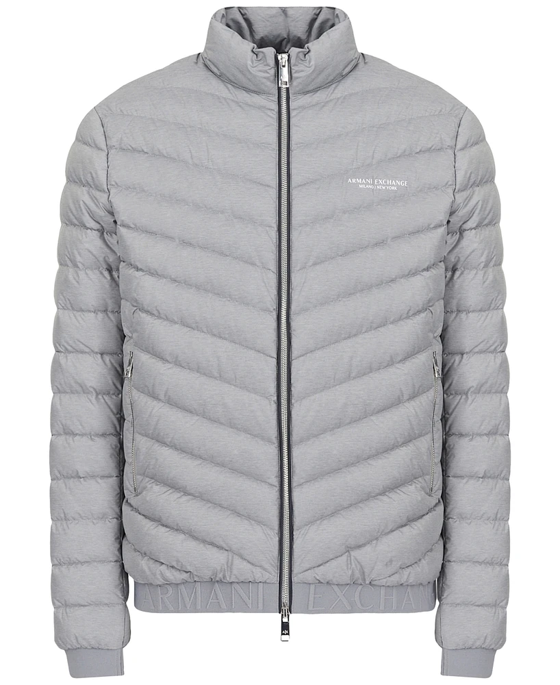 A|X Armani Exchange Men's Quilted Full-Zip Down Jacket