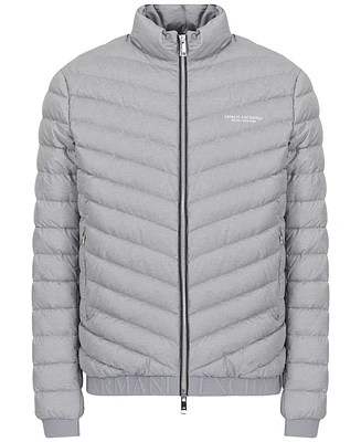 A|X Armani Exchange Men's Quilted Full-Zip Down Jacket