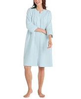 Miss Elaine Plus Embroidered Waffle-Knit Grip Robe