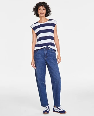 On 34th Women's High-Rise Barrel-Leg Jeans