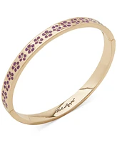 Karl Lagerfeld Paris Gold-Tone Pave Flower Bangle Bracelet