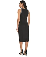 Calvin Klein Women's Embellished Scuba Sheath Dress