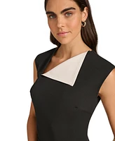 Calvin Klein Women's Colorblocked-Neck A-Line Midi Dress