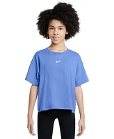 Nike Big Girls Sportswear Essential Cotton Swoosh Logo T-Shirt