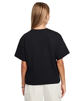 Nike Big Girls Sportswear Essential Cotton Swoosh Logo T-Shirt
