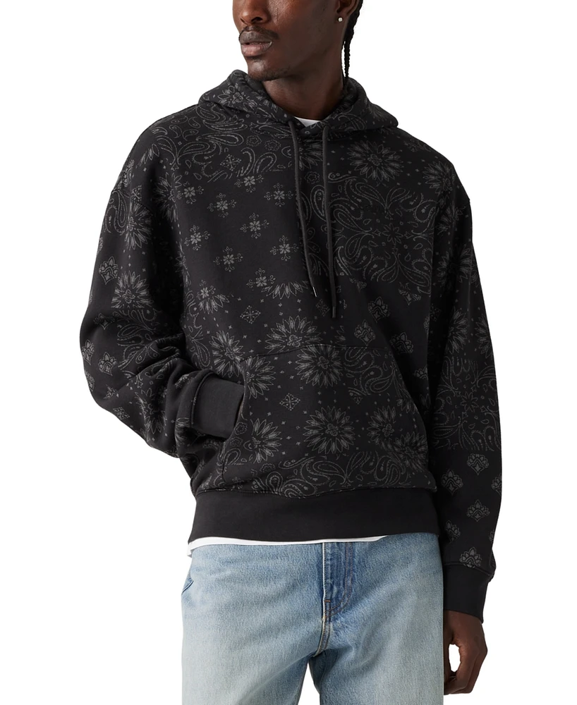 Levi's Men's Jensen Relaxed Fit Bandana Print Long Sleeve Hoodie