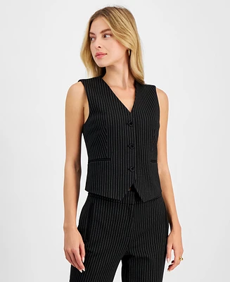 Bar Iii Women's Pinstriped Vest, Exclusively at Macy's