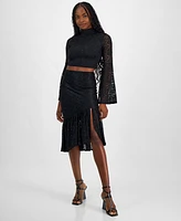 Guess Women's Dominique Asymmetric-Ruffle-Hem Lace Skirt