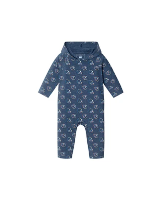 Andy & Evan Baby Boys Navy Football Hooded Romper