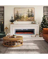 Mondawe -Inch Stainless Steel Electric Fireplace