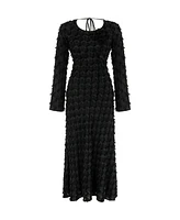 Nocturne Women's Backless Long Sleeve Maxi Dress