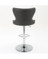 Slickblue Swivel Pu Barstools Adjustable Seat Height from 25-33 Inches, Modern and Comfortable