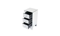 Slickblue Modern Mirrored Nightstand with 3 Drawers for Contemporary Bedrooms