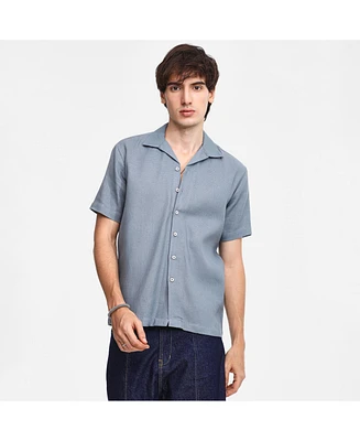 Men's Cloud Grey Solid Resort Shirt