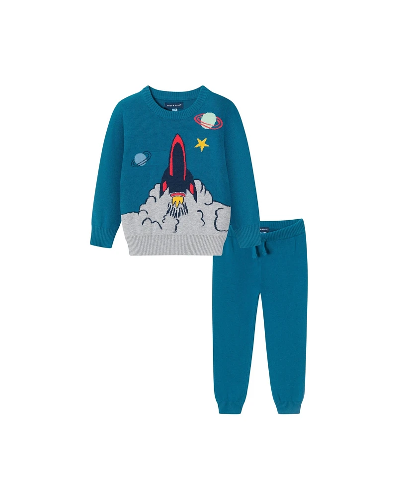 Andy & Evan Toddler Boys Toddler/Child Dino Sweater Set