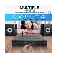 Pyle Bluetooth Home Audio Source Amplifier With Fm Radio, MP3/Usb/Sd/Aux Playback, 6-Channel, 600 Watt