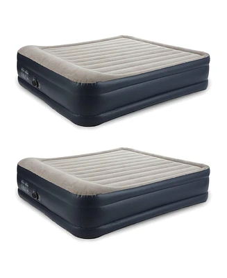 Intex Dura Beam Plus Deluxe Air Mattress Bed with Built In Pump, King (2 Pack)