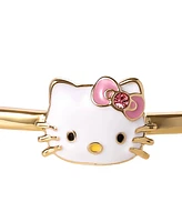 Hello Kitty Sanrio Gold-Tone Enamel Bangle Bracelet with Pink Bow Charm