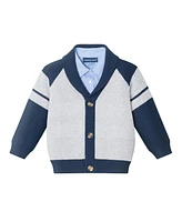 Andy & Evan Baby Boys Navy Grey Shawl Cardigan Pant Set