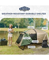 Kamp-Rite Oversized Quick Setup 1 Person Cot, Lounge Chair, & Tent, w/Domed Top