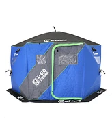 Clam X-600 Portable 11.5' 6 Person Ice Team Thermal Hub Shelter w/Dimmable Light