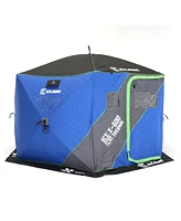 Clam X-600 Portable 11.5' 6 Person Ice Team Thermal Hub Shelter w/Dimmable Light