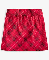 With Jules Big Girls Belted Plaid Mini Skirt