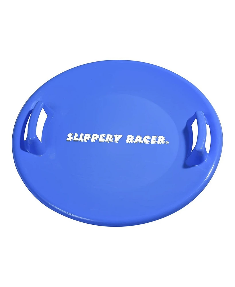 Slippery Racer Downhill Pro Adults and Kids Saucer Disc Snow Sled, Blue