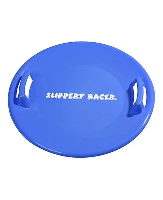 Slippery Racer Downhill Pro Adults and Kids Saucer Disc Snow Sled, Blue