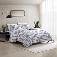 City Scene Mainline Microfiber Black & White 2 Piece Comforter Set-Twin