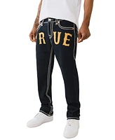 True Religion Men's Ricky Straight Fit Western Rope Stitch Flap Jeans