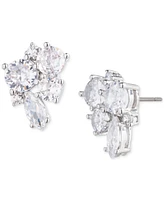 Emily in Paris Silver-Tone Cubic Zirconia Cluster Stud Earrings